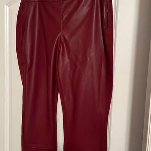 Front Panel Faux Leather Pants